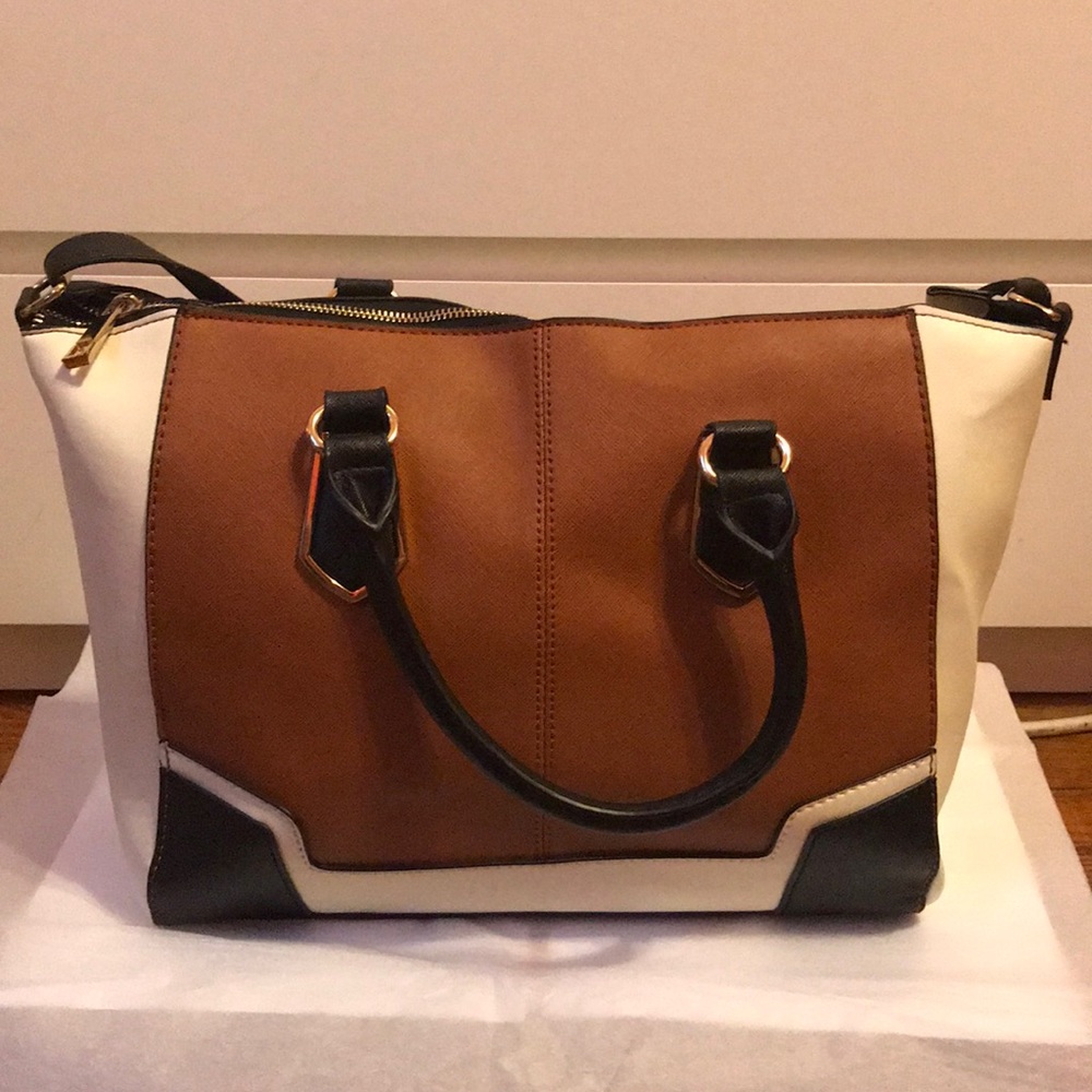 Aldo Black, Cream and Brown Tote w/ shoulder strap